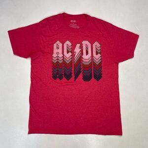 ACDC Graphic T-shirt Men Large Red Short Sleeve Music